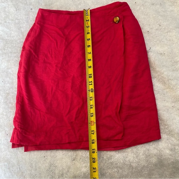 Vtg 80s Evan Picone Hot Pink Mini Skirt Lined Wrap Detail Size XS Preppy - Picture 2 of 7